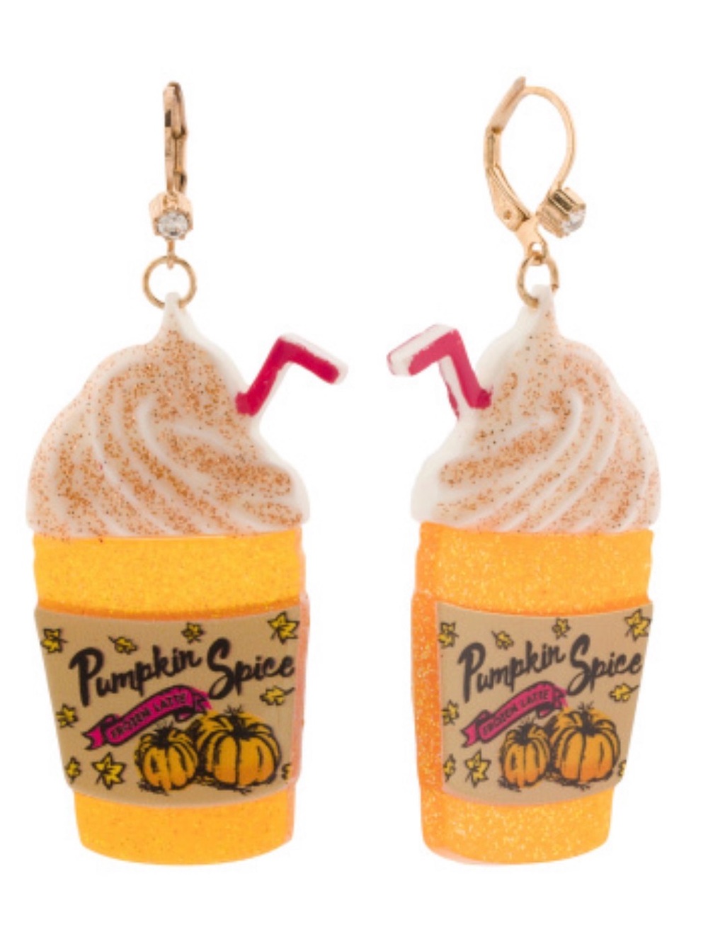 Betsey Johnson Pumpkin Spice Cup Earrings